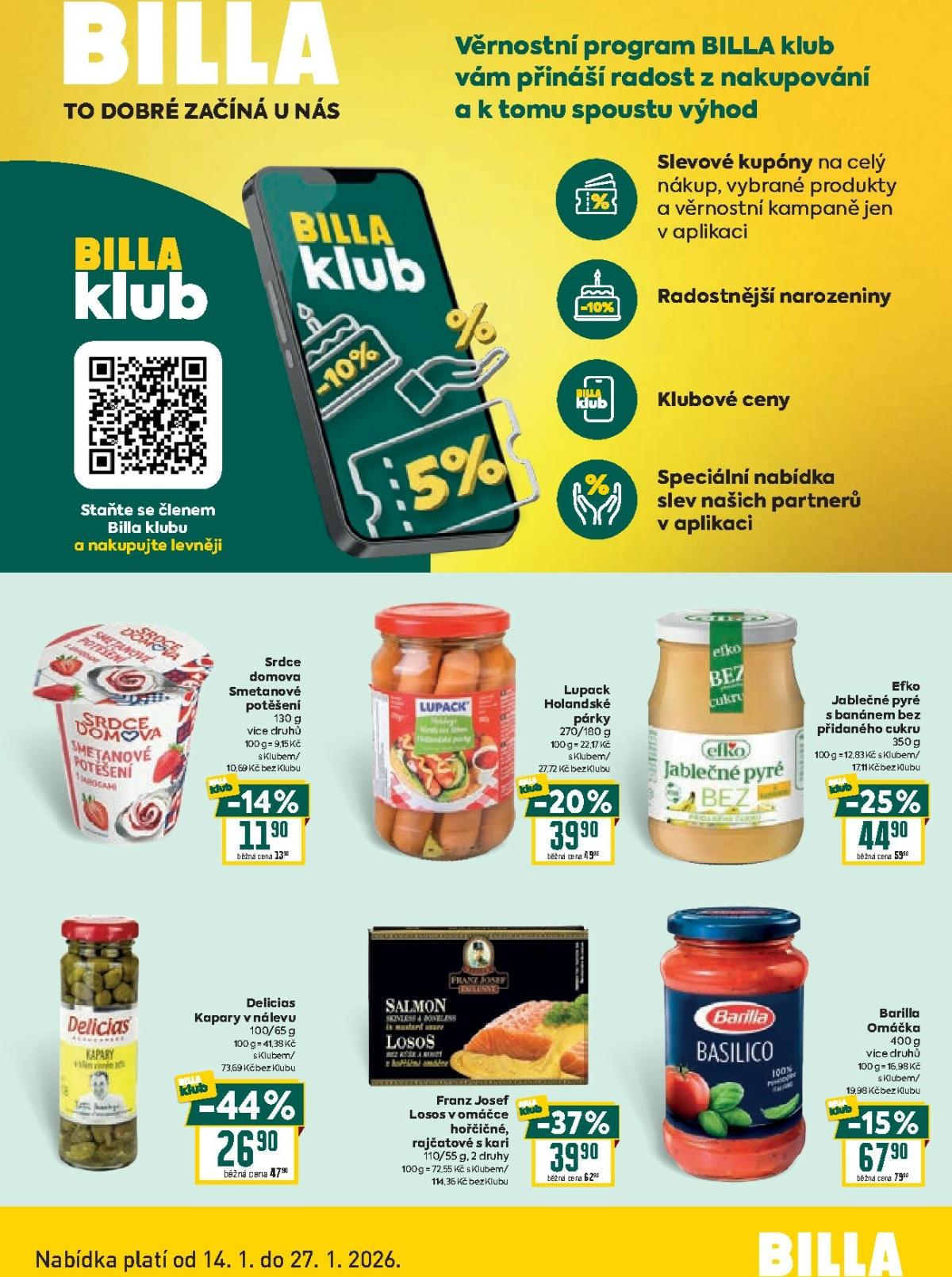 Aktuální leták Billa - Klub od 14.01. do 27.01.