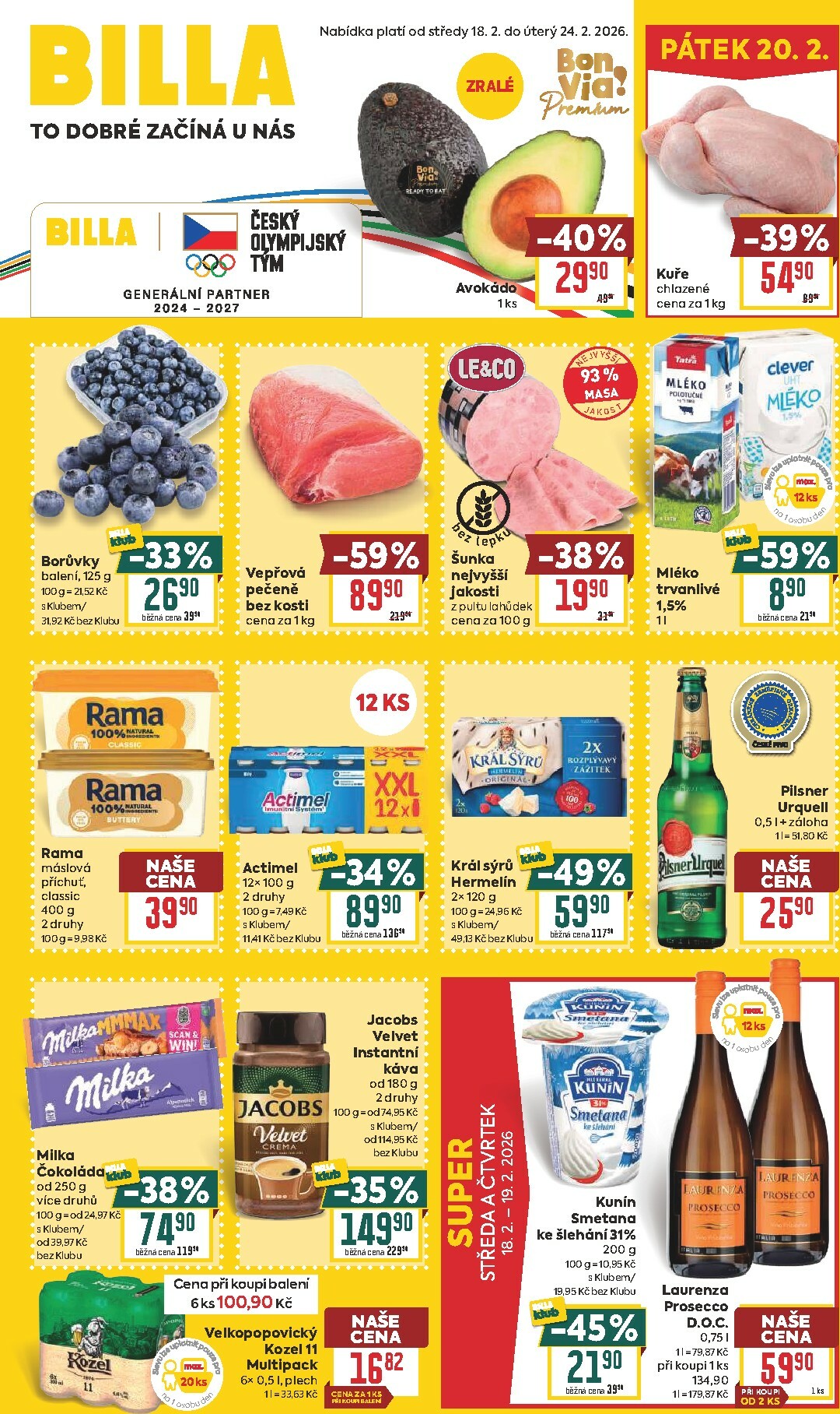 Billa leták platný od středy 18.02.2026 do úterý 24.02.2026