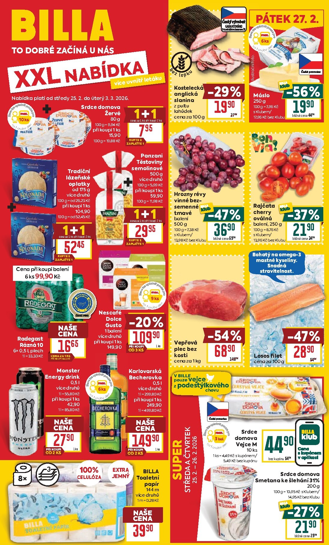 Billa leták platný od středy 25.02.2026 do úterý 03.03.2026