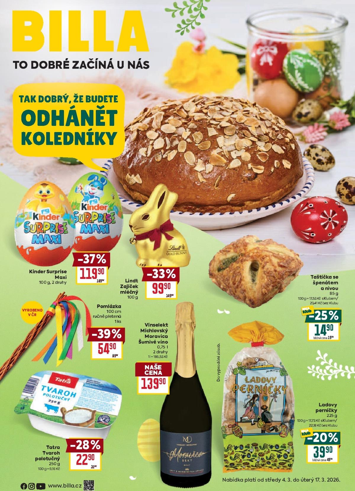 Billa - Velikonoce leták platný od středy 04.03.2026 do úterý 17.03.2026