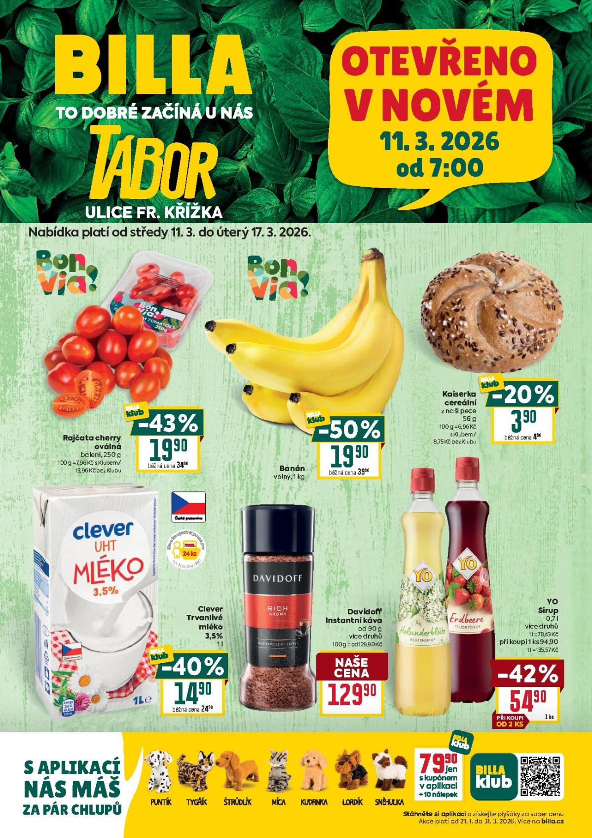 Billa - Tábor leták platný od středy 11.03.2026 do úterý 17.03.2026