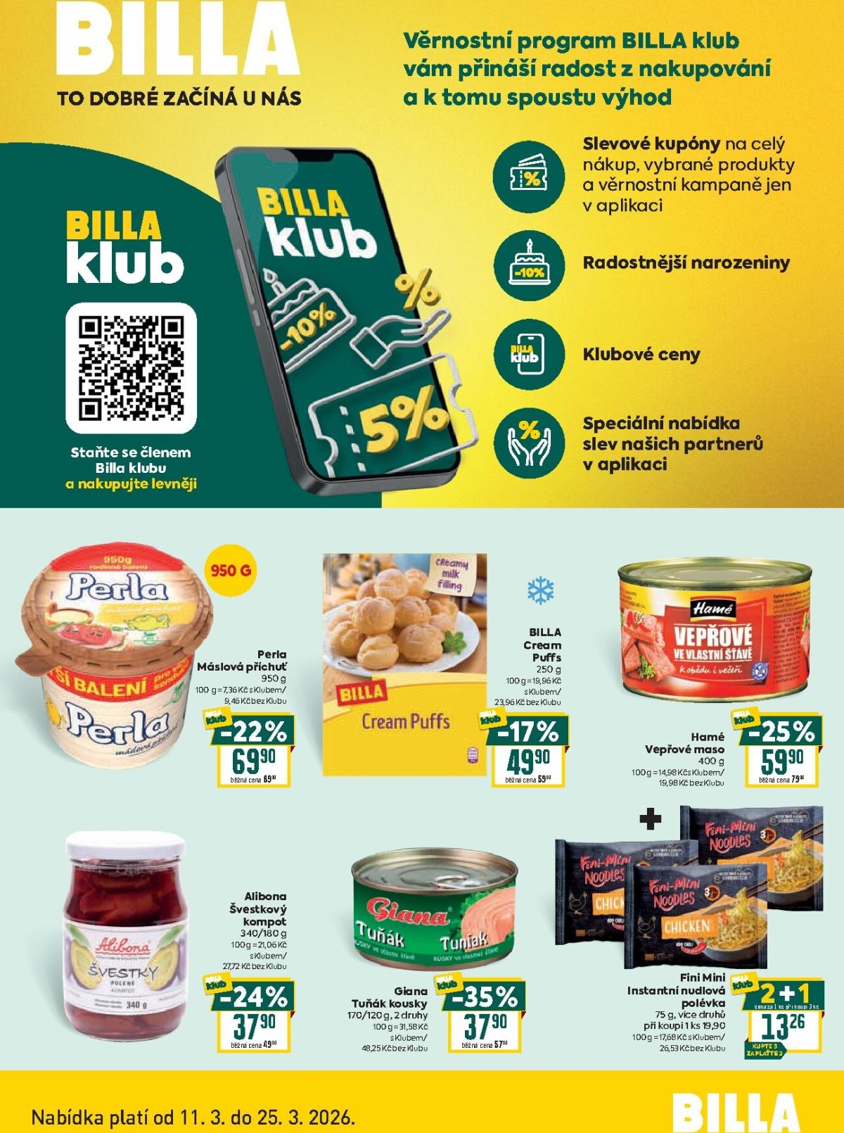 Billa - Klub leták platný od středy 11.03.2026 do středy 25.03.2026