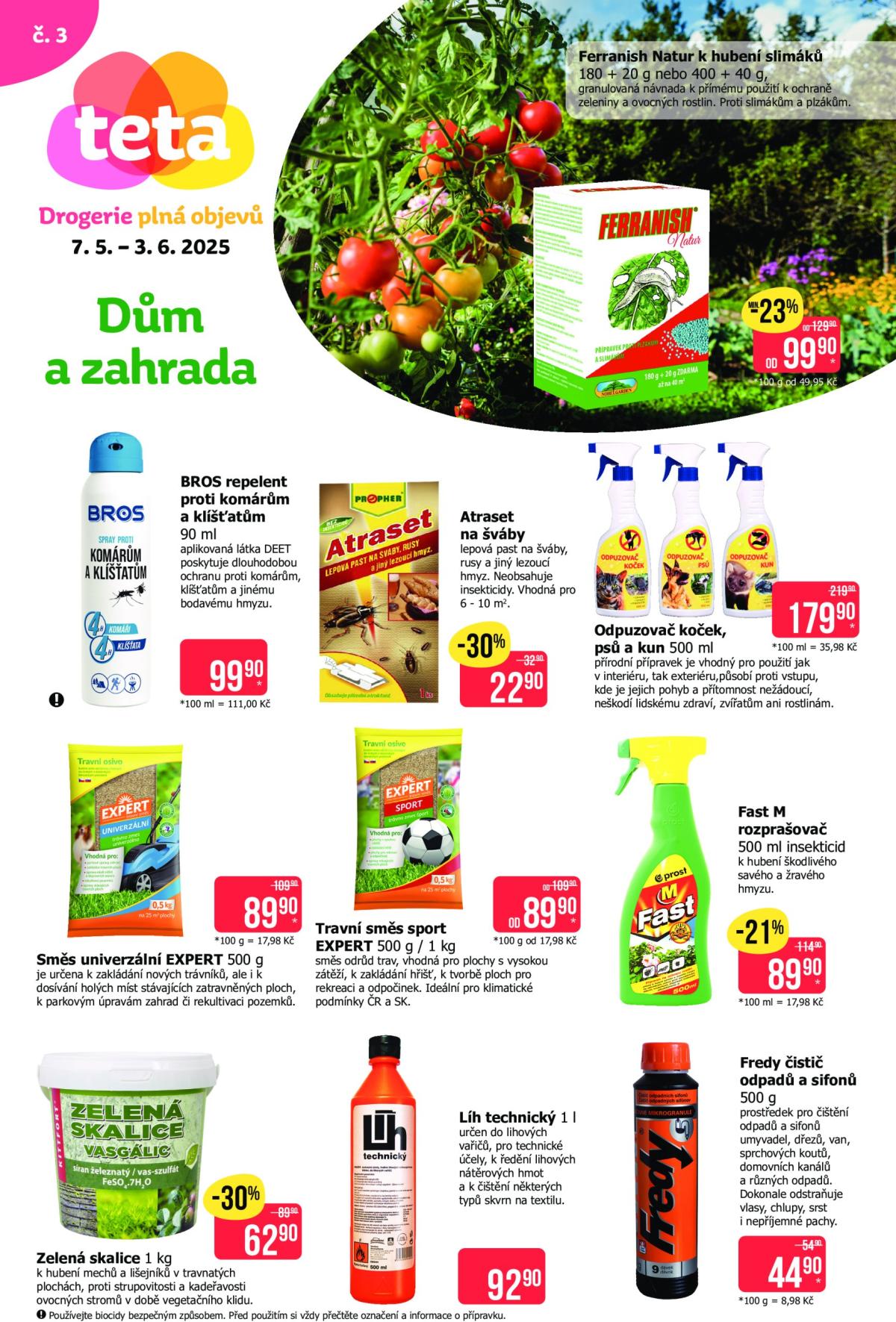 Leták Teta drogerie - Dům a zahrada od 07.05. do 03.06.