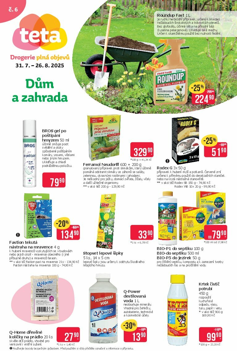 Leták Teta drogerie - Dům a zahrada od 31.07. do 26.08.