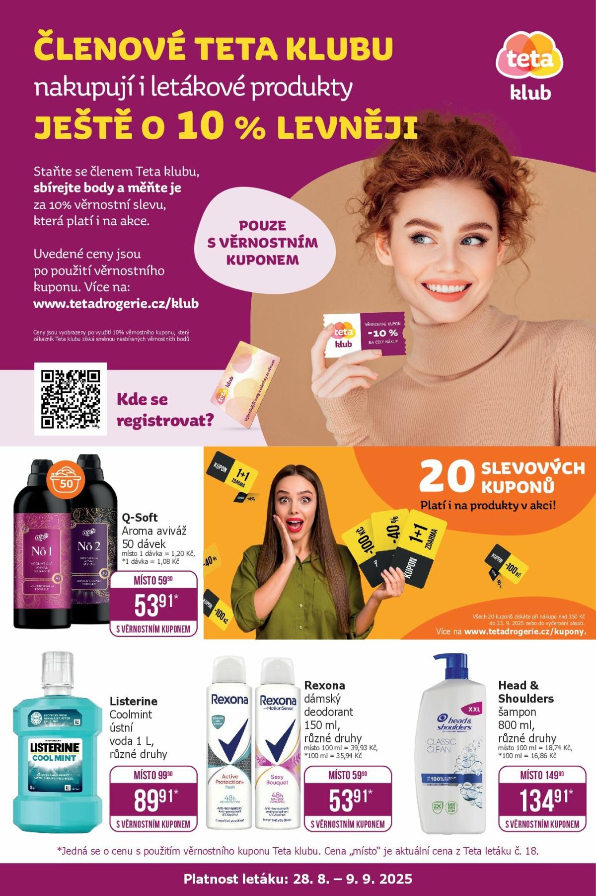 Leták Teta drogerie - Klubová akce od 28.08. do 09.09.