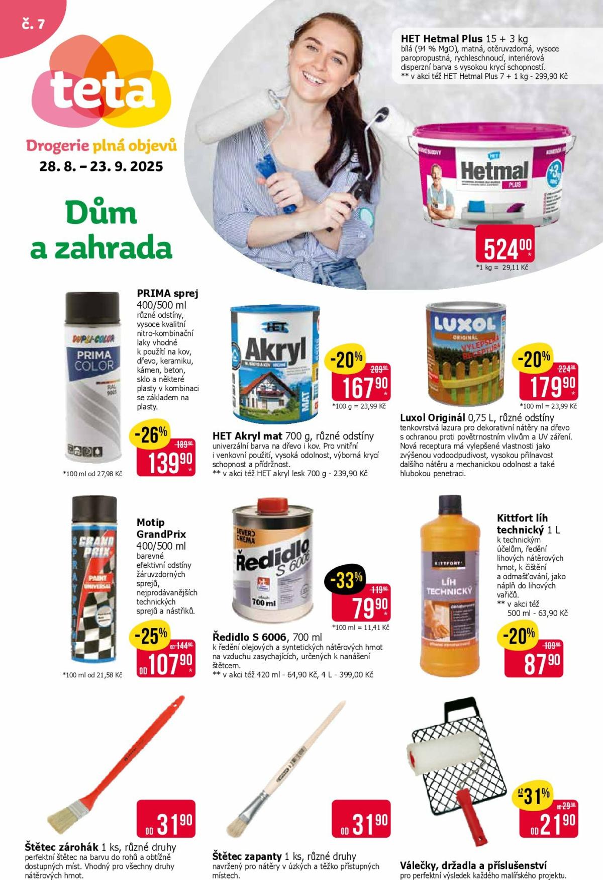 Leták Teta drogerie - Dům a zahrada od 28.08. do 23.09.