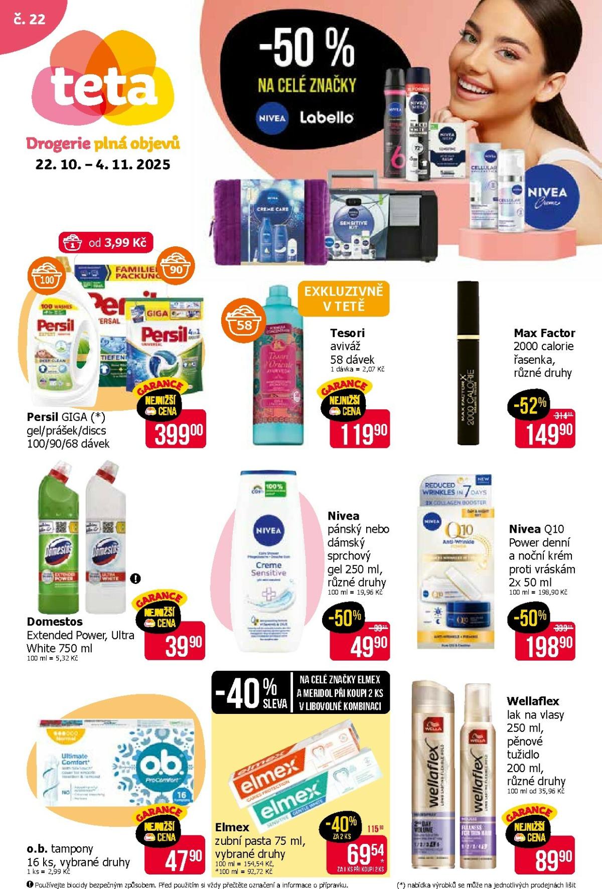 Aktuální leták Teta drogerie od 22.10. do 04.11.