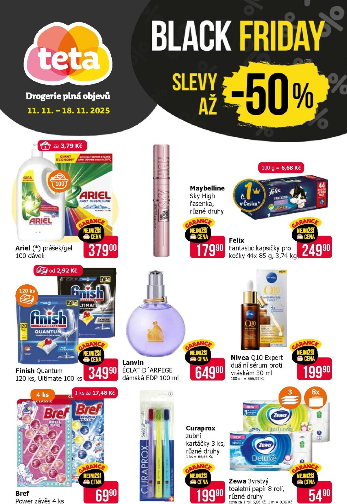 Aktuální leták Teta drogerie - Black Friday od 11.11. do 18.11.
