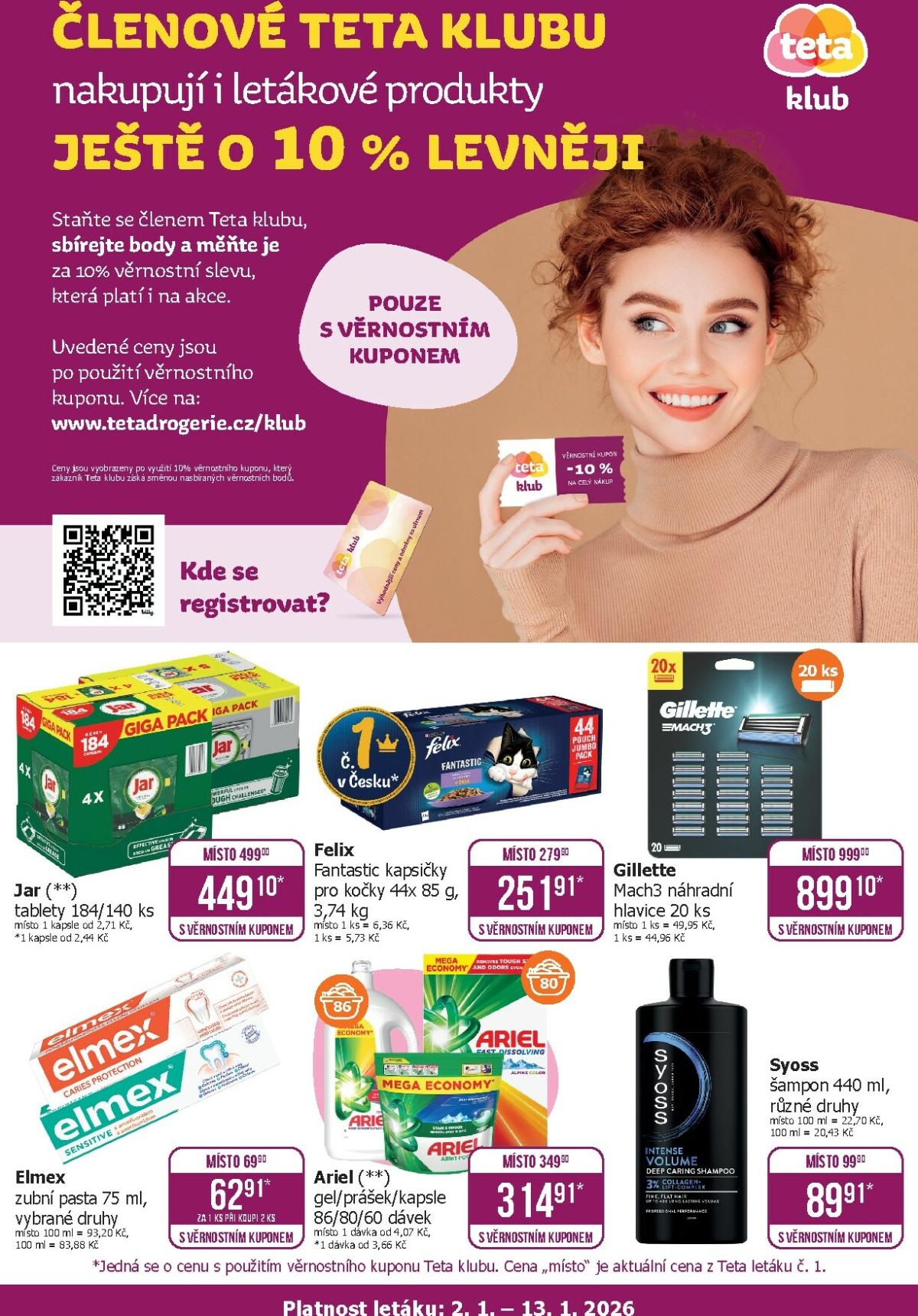 Aktuální leták Teta drogerie - Klub od 02.01. do 13.01.