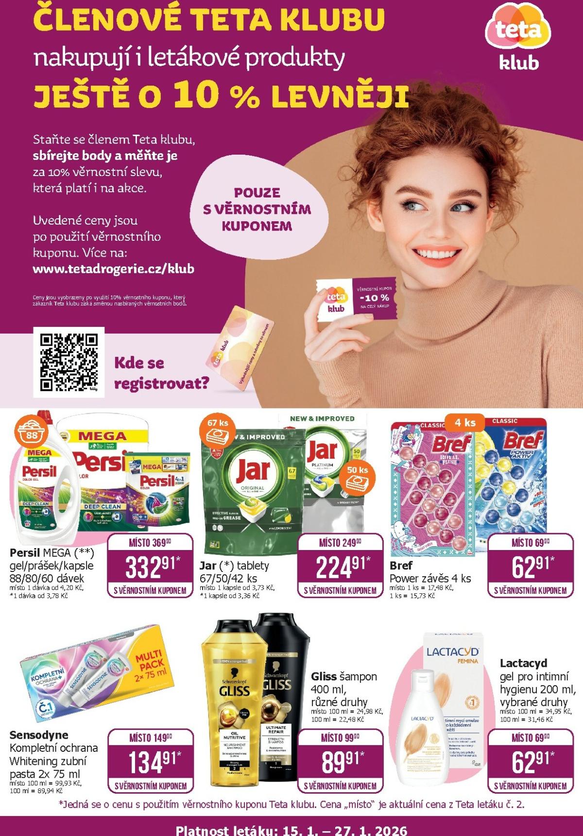 Aktuální leták Teta drogerie - Klub od 15.01. do 27.01.