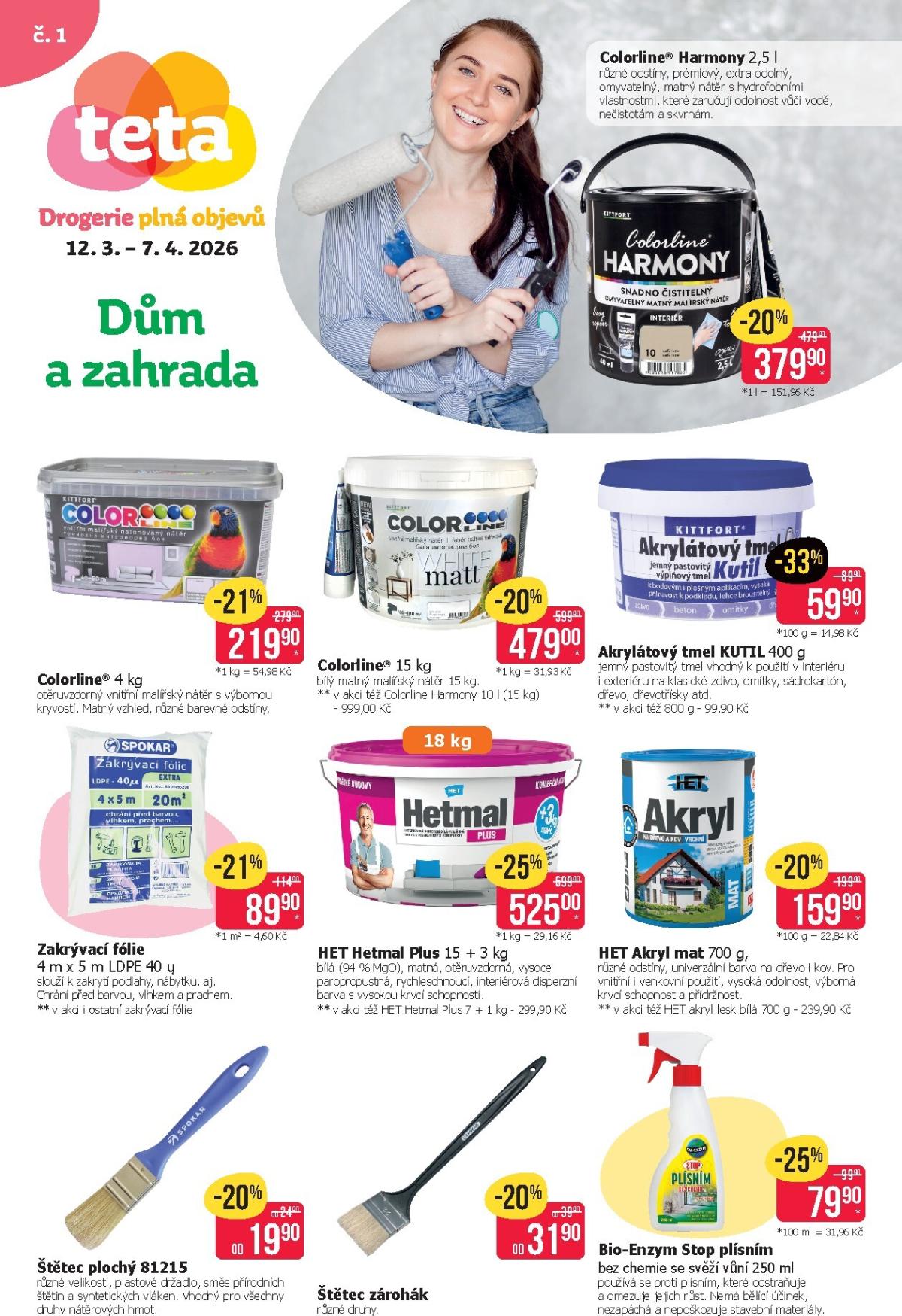Teta drogerie - Dům a zahrada leták platný od čtvrtka 12.03.2026 do úterý 07.04.2026