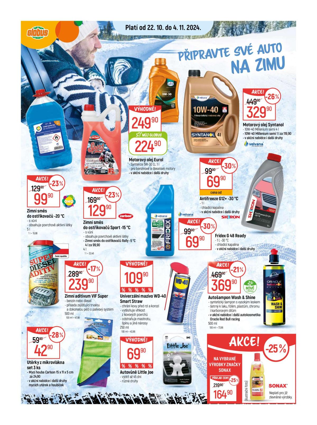 Aktuální leták Globus - Připravte své auto na zimu od 22.10. do 04.11.