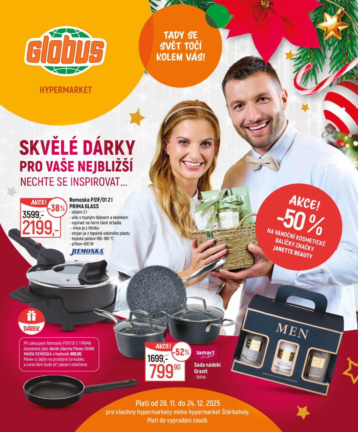 Aktuální leták Globus - Skvělé dárky od 26.11. do 24.12.