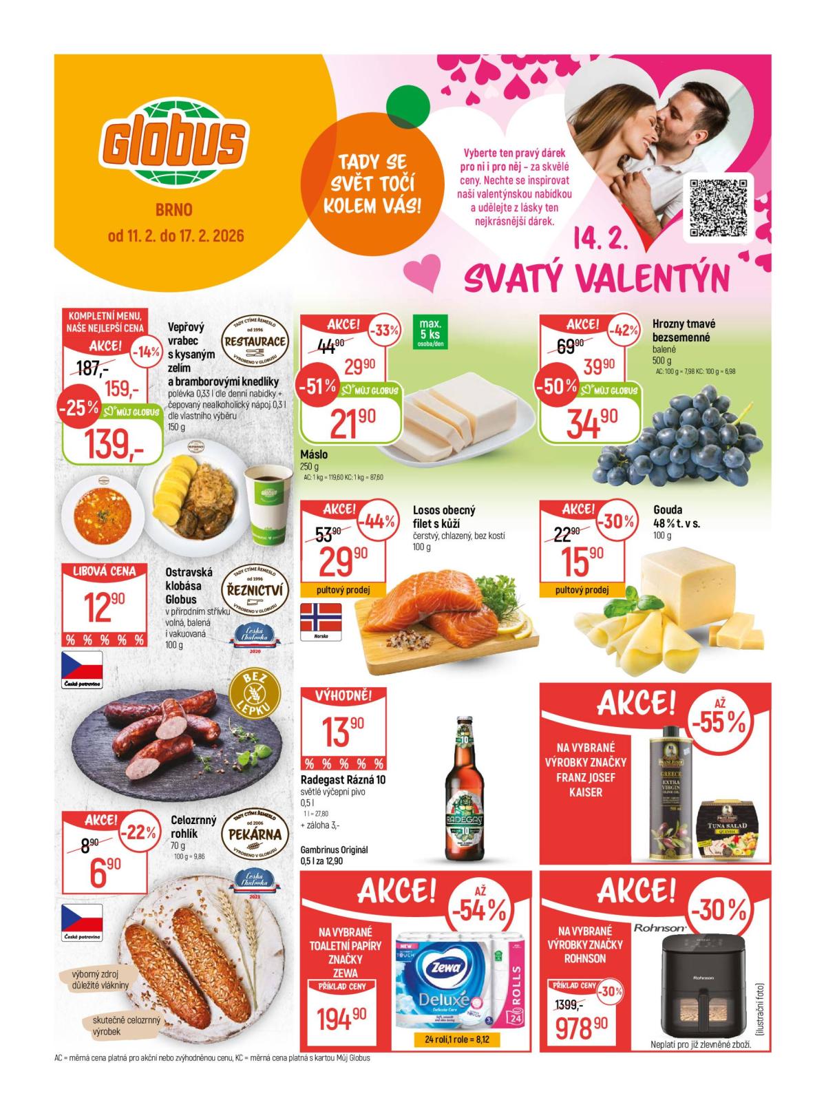 Globus - Brno leták platný od středy 11.02.2026 do úterý 17.02.2026