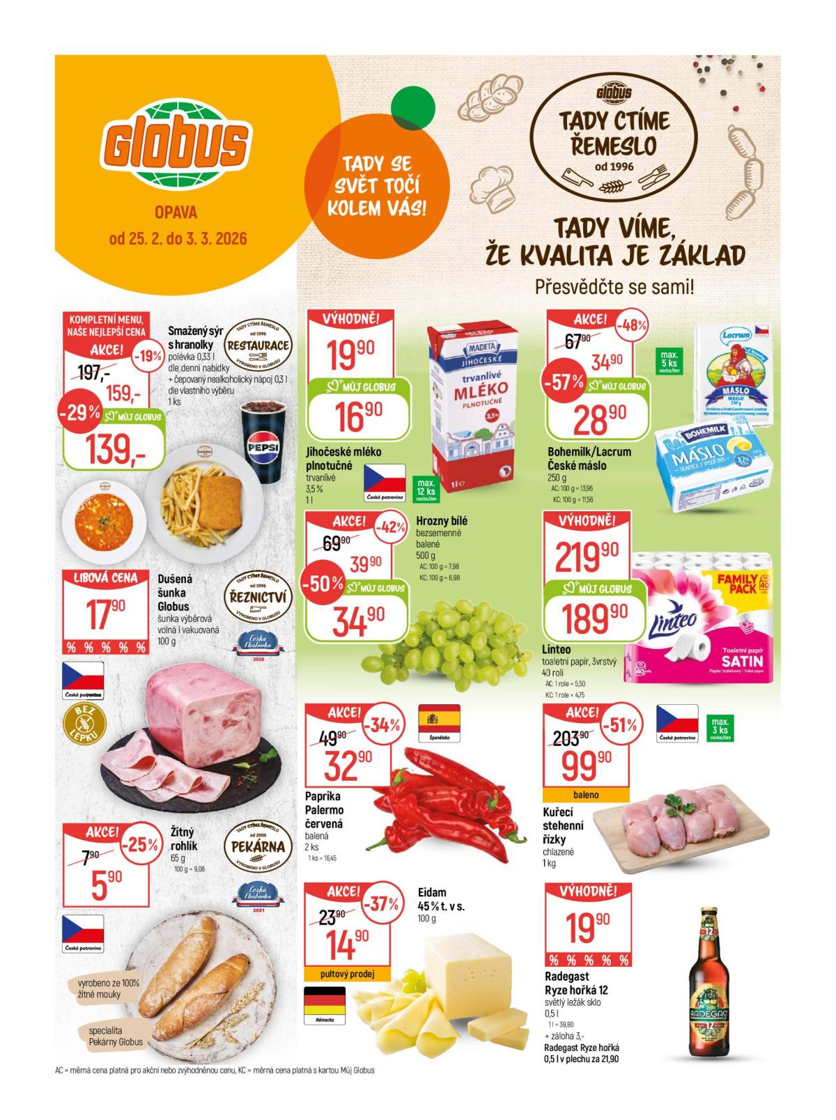 Globus - Opava leták platný od středy 25.02.2026 do úterý 03.03.2026