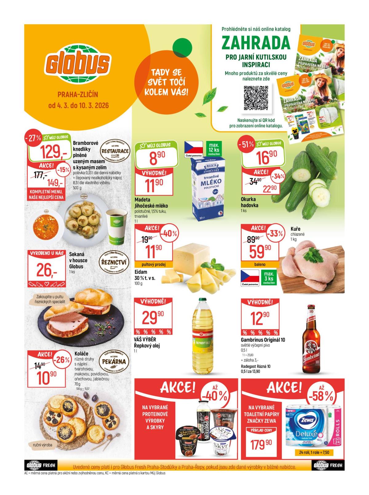 Globus - Praha - Zličín leták platný od středy 04.03.2026 do úterý 10.03.2026