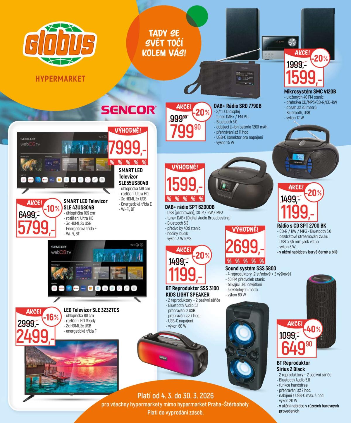 Globus leták platný od středy 04.03.2026 do pondělí 30.03.2026