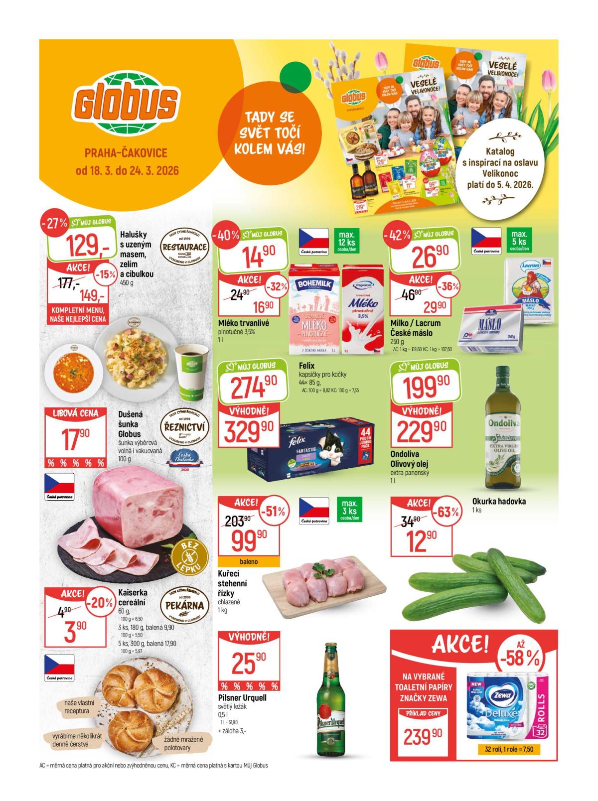 Globus - Praha - Čakovice leták platný od středy 18.03.2026 do úterý 24.03.2026