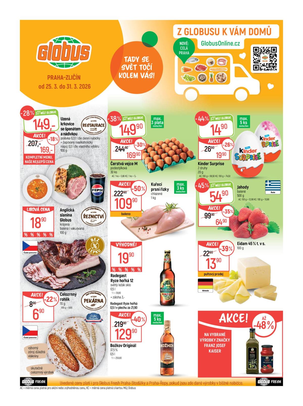 Globus - Praha - Zličín leták platný od středy 25.03.2026 do úterý 31.03.2026