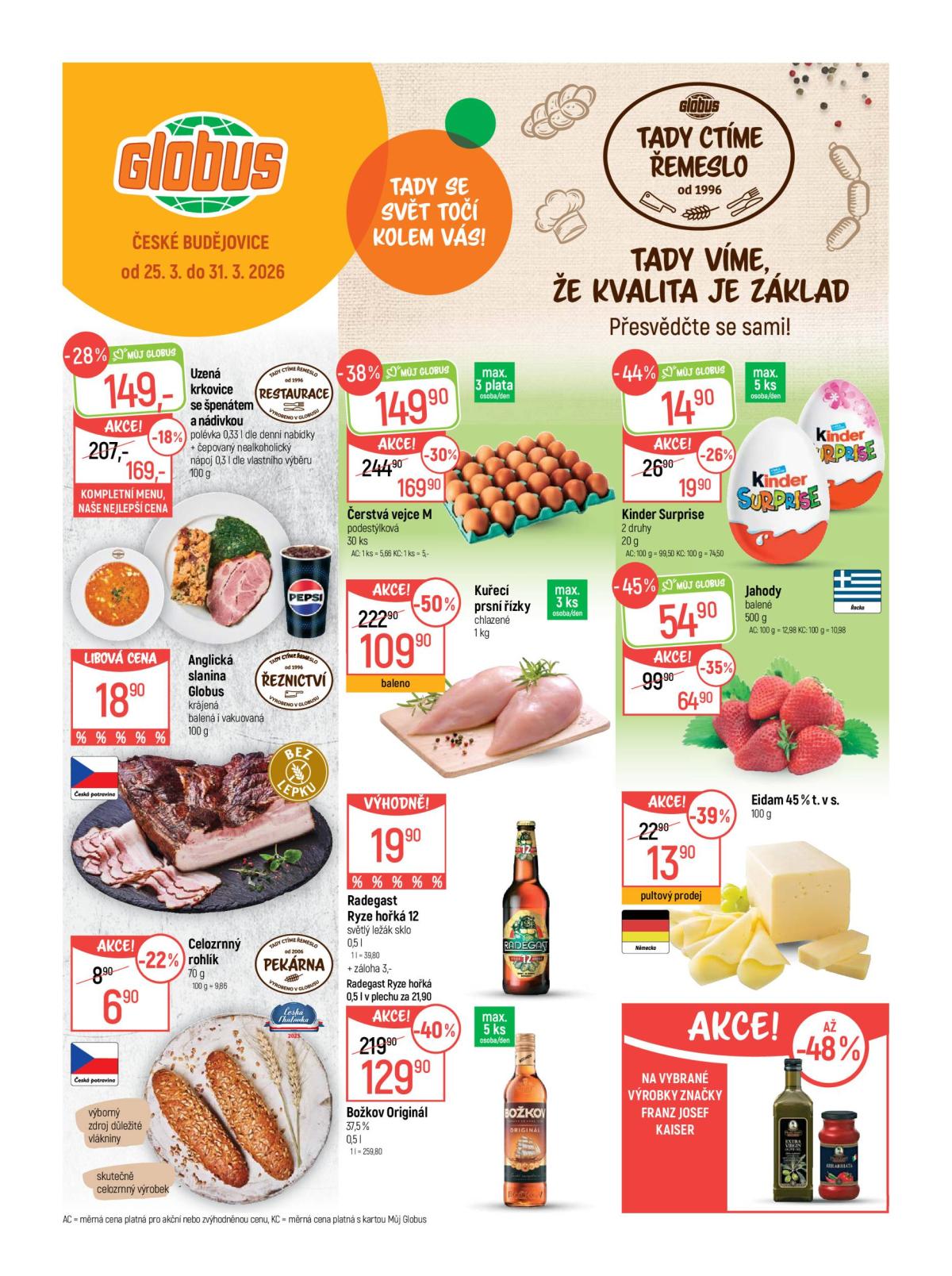 Globus - České Budějovice leták platný od středy 25.03.2026 do úterý 31.03.2026