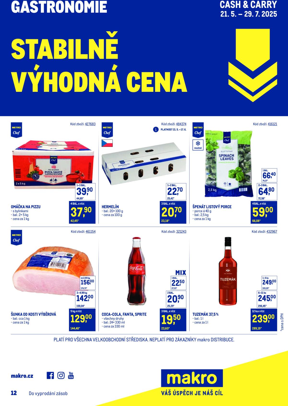 Leták Makro - Stabilně výhodná cena Gastronomie od 21.05. do 29.07.