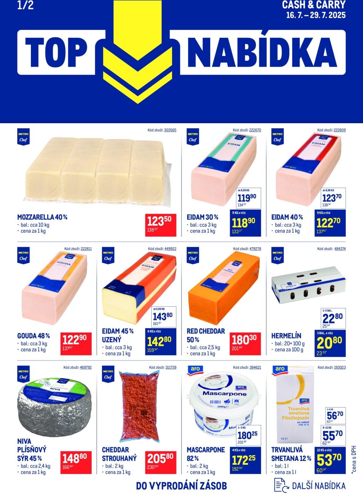 Leták Makro - TOP mléčné výrobky od 16.07. do 29.07.