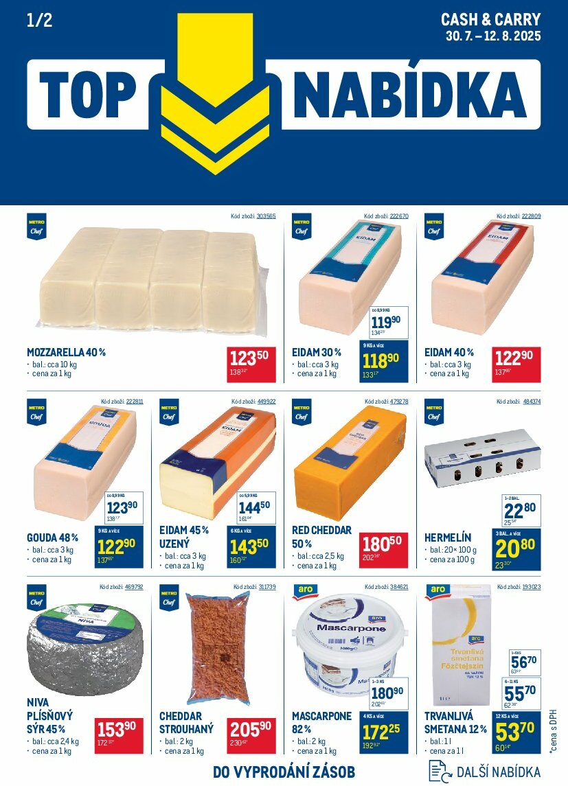 Leták Makro - TOP mléčné výrobky od 30.07. do 12.08.
