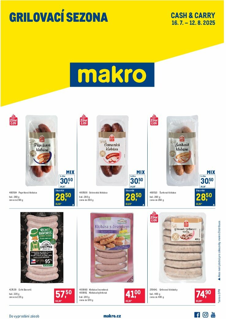 Leták Makro - Grilovací sezona od 16.07. do 12.08.