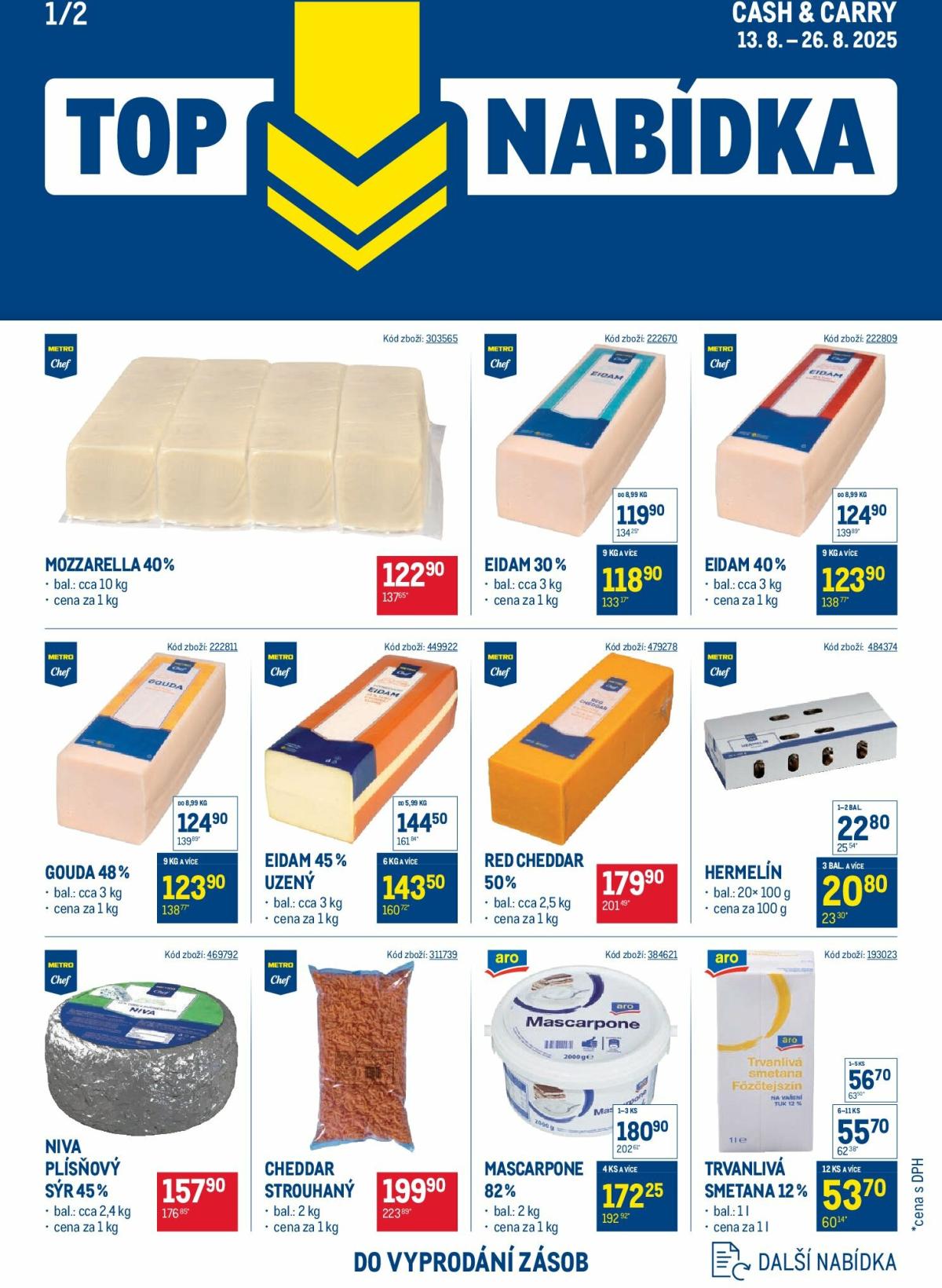 Leták Makro - TOP mléčné výrobky od 13.08. do 26.08.