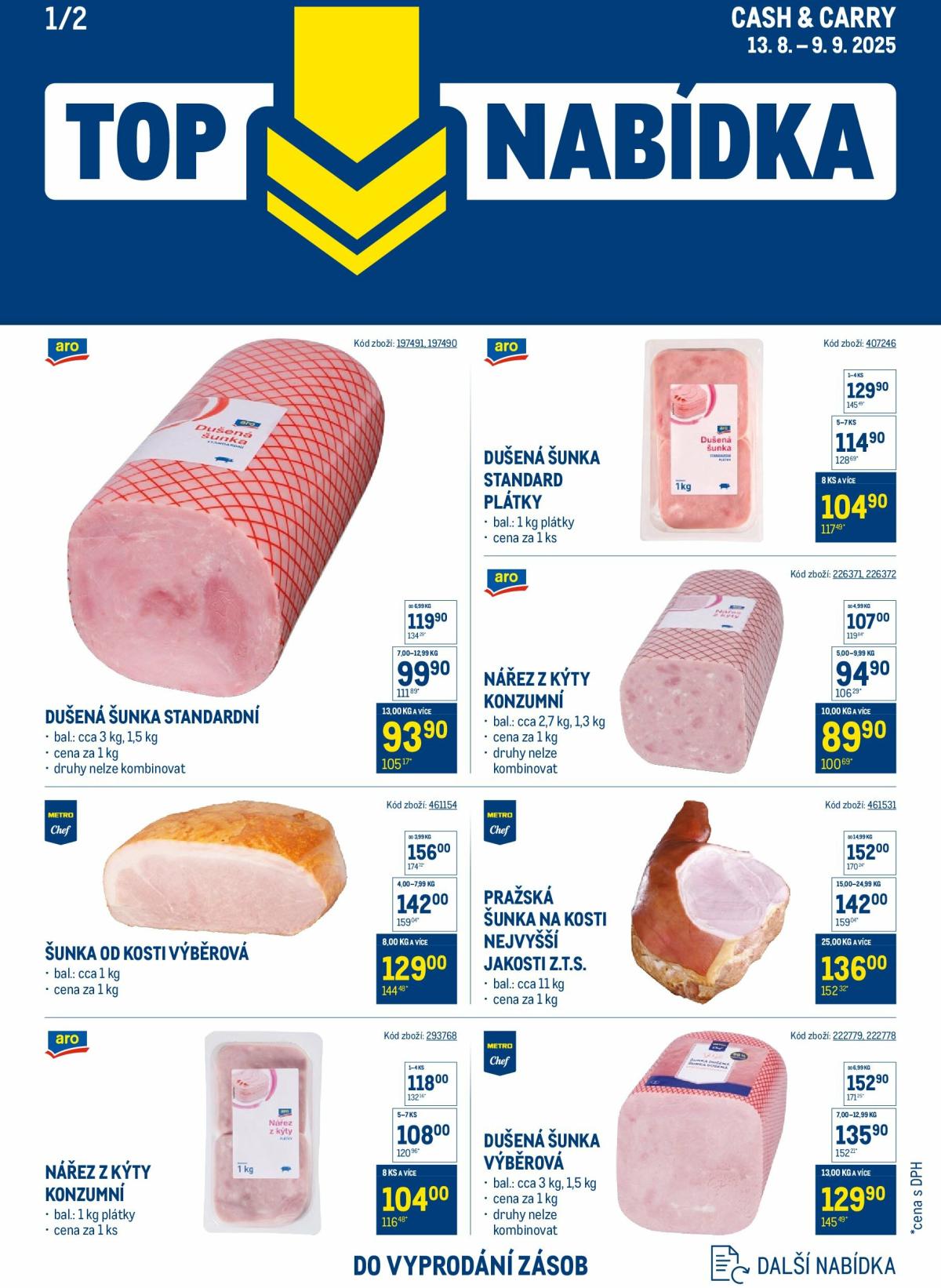 Leták Makro - TOP uzeniny od 13.08. do 09.09.