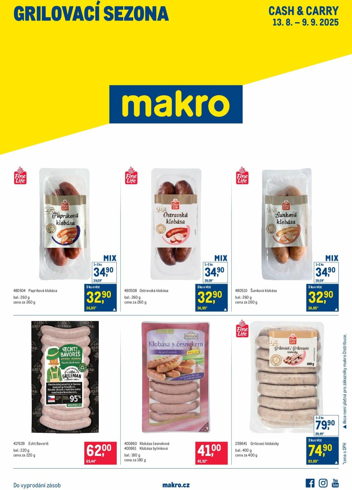 Leták Makro - Grilovací sezona od 13.08. do 09.09.