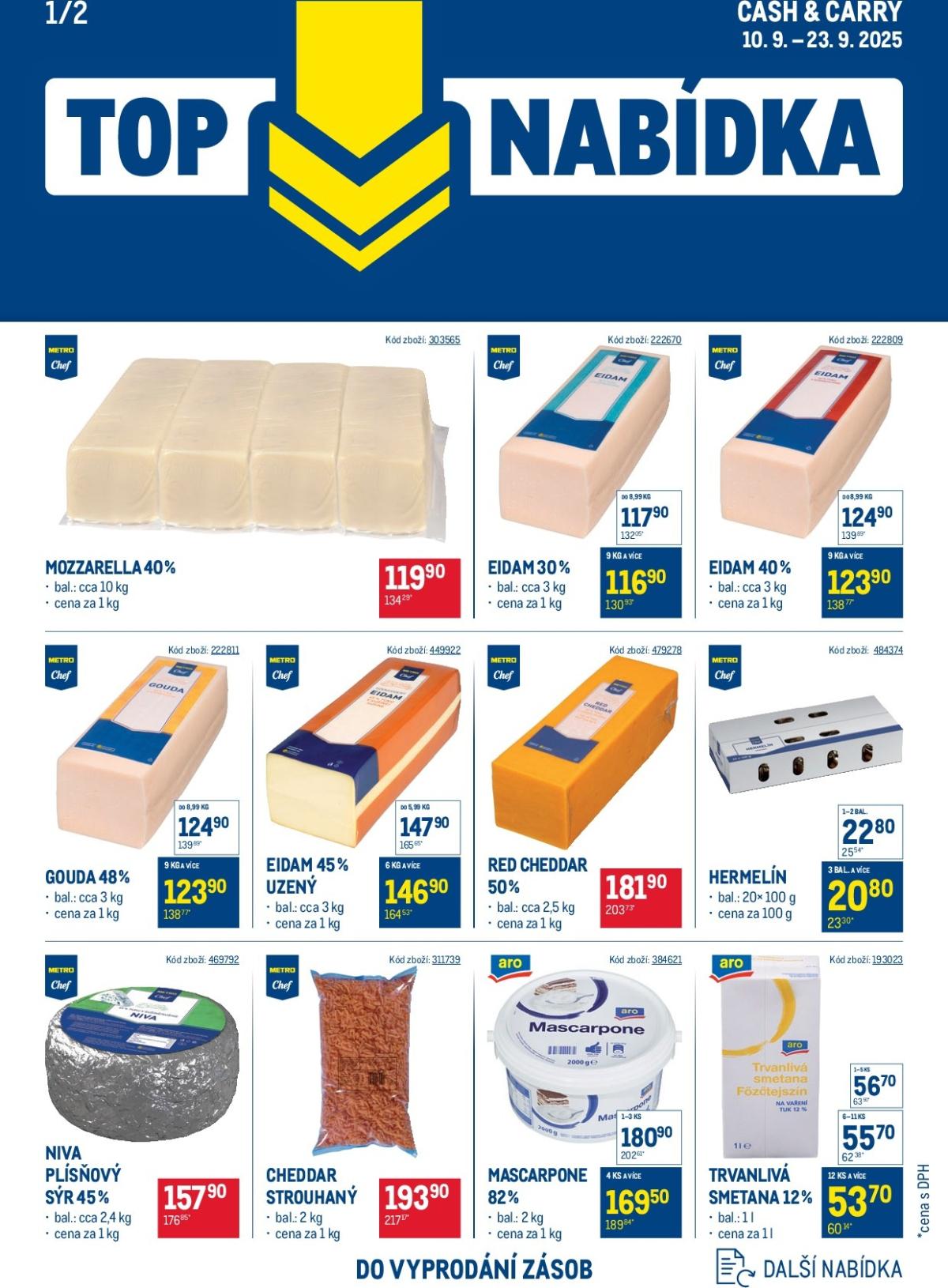 Leták Makro - TOP mléčné výrobky od 10.09. do 23.09.
