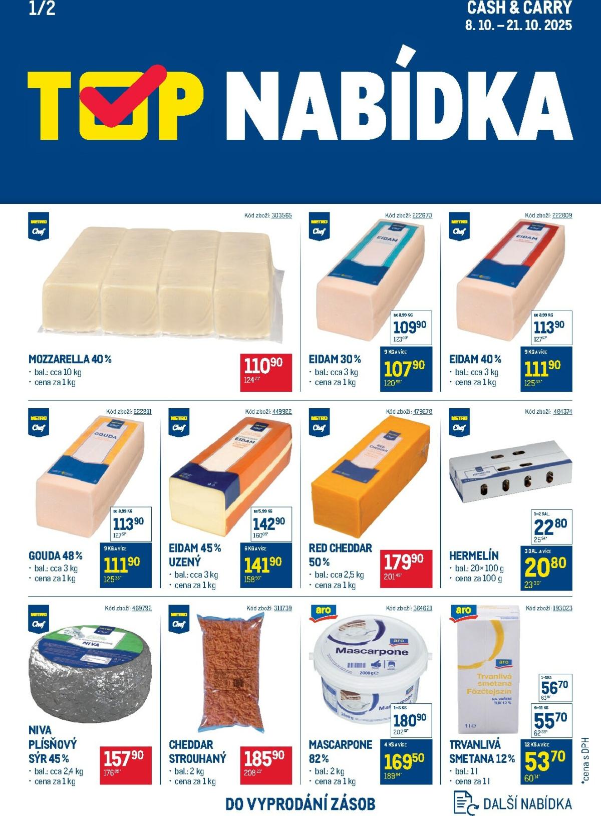 Aktuální leták Makro - TOP mléčné výrobky od 08.10. do 21.10.