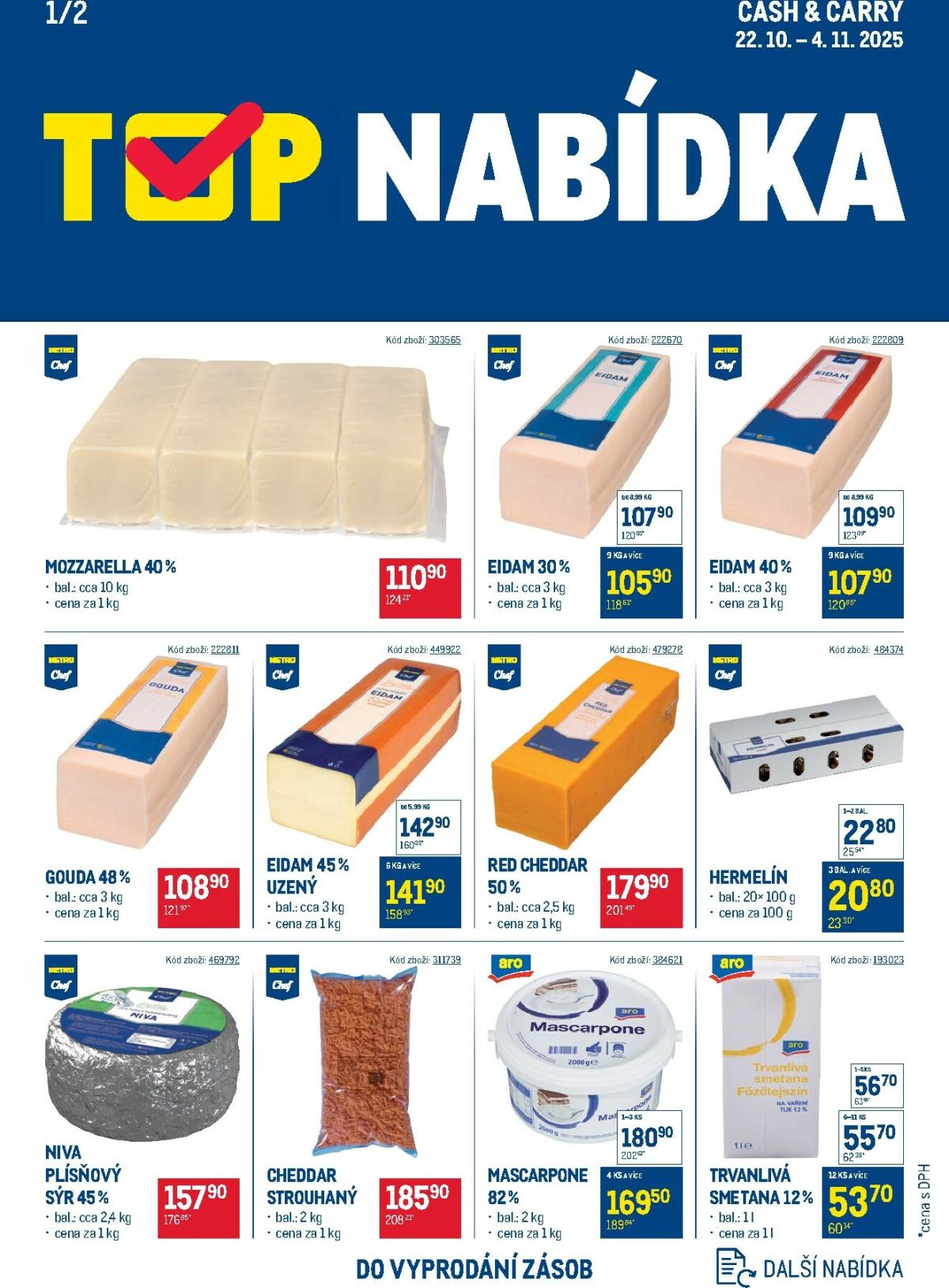 Aktuální leták Makro - TOP mléčné výrobky od 22.10. do 04.11.