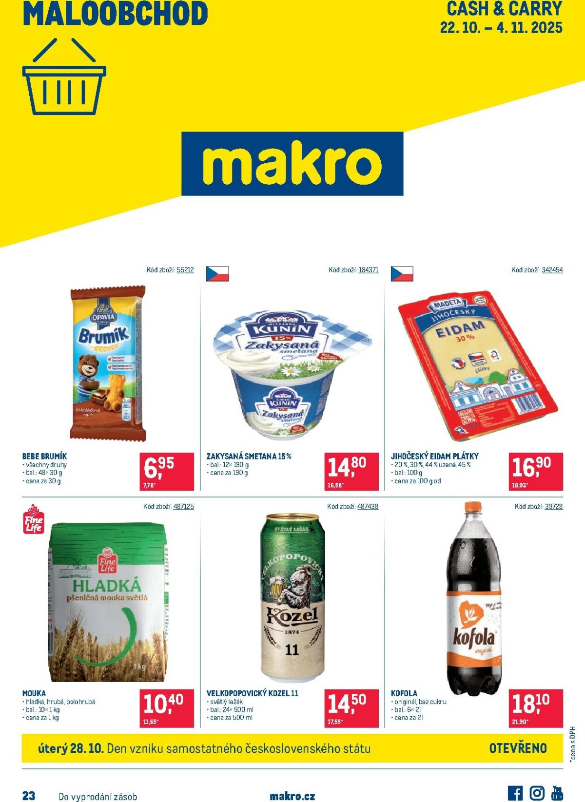 Aktuální leták Makro - Maloobchod od 22.10. do 04.11.