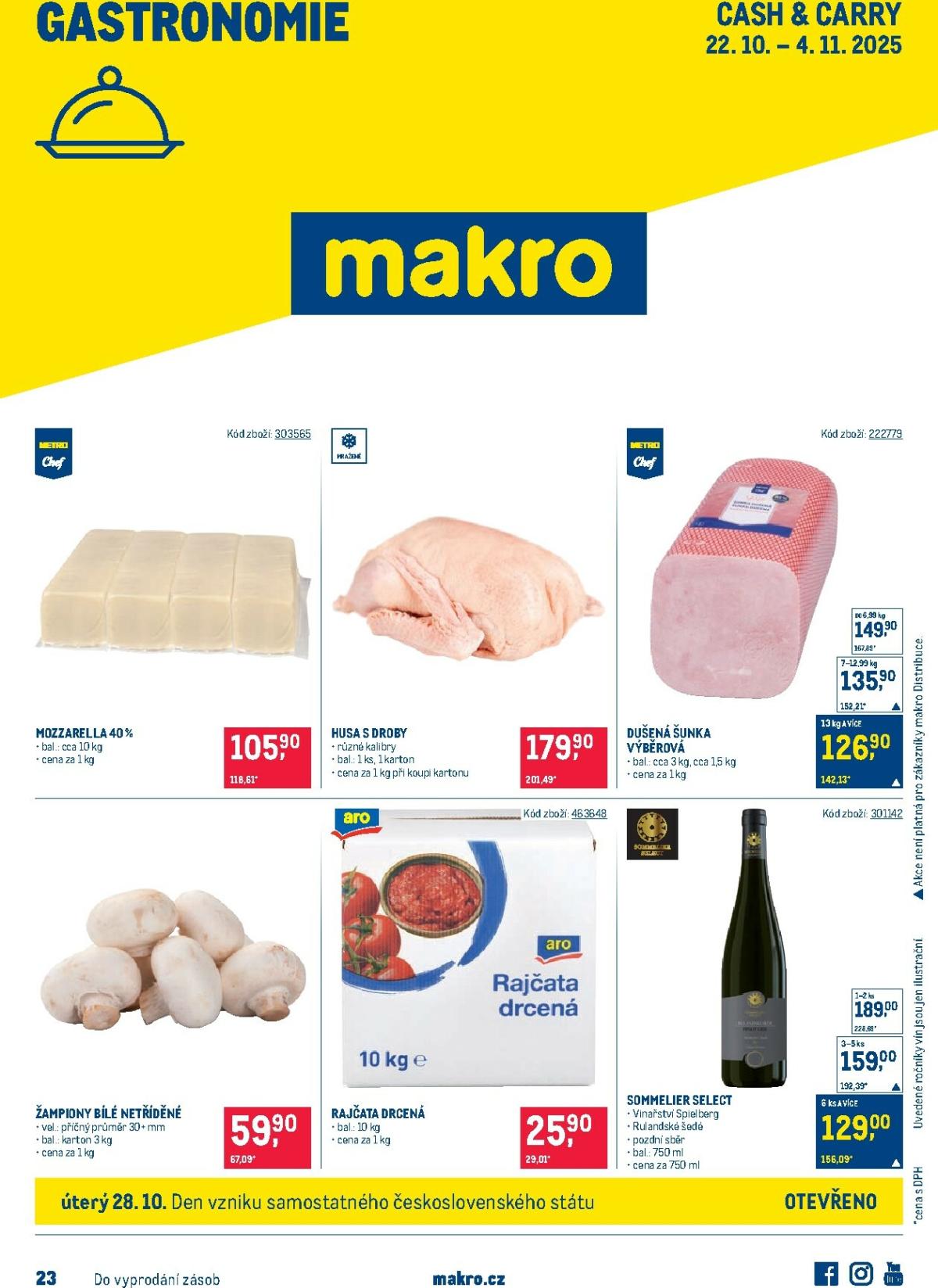 Aktuální leták Makro - Gastronomie od 22.10. do 04.11.