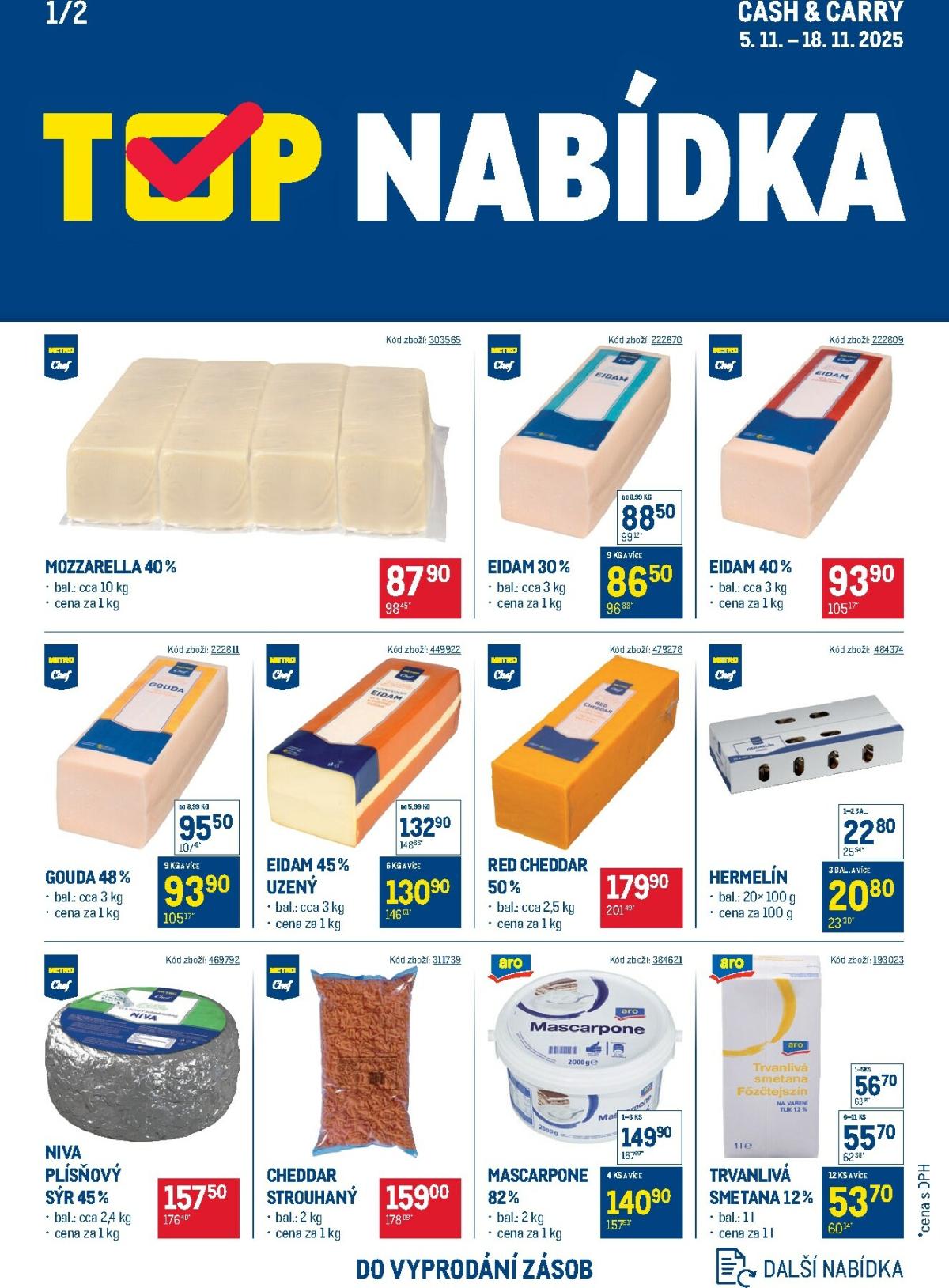 Aktuální leták Makro - TOP mléčné výrobky od 05.11. do 18.11.