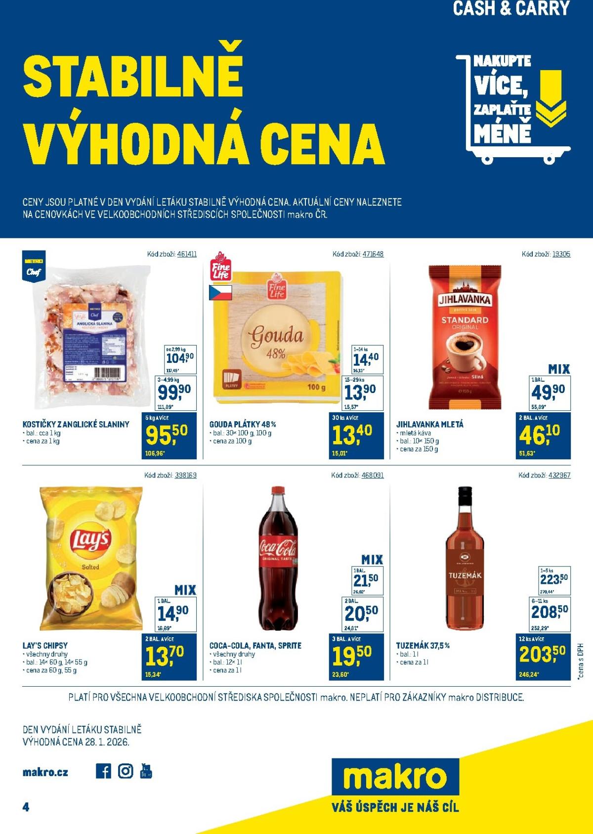 Makro - Stabilně výhodná cena leták platný od středy 28.01.2026 do neděle 31.05.2026