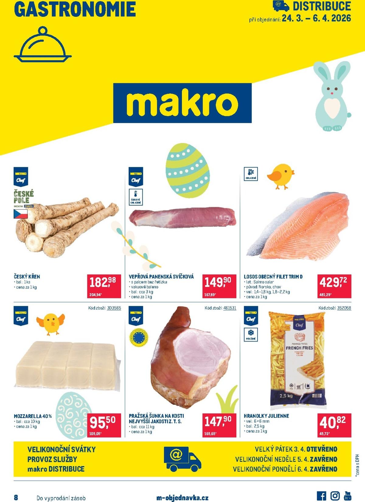 Makro - Gastronomie - Distribuce leták platný od úterý 24.03.2026 do pondělí 06.04.2026