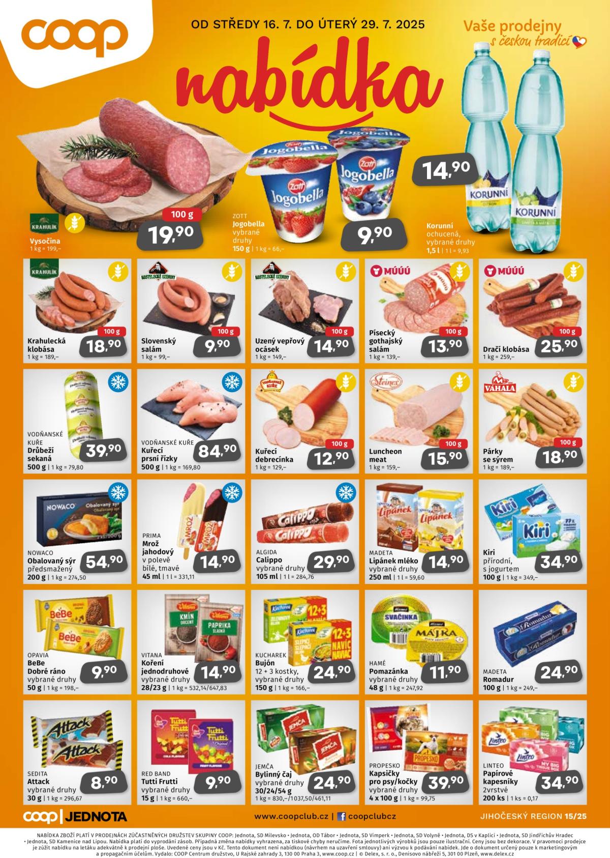 Leták Coop - Jižní Čechy od 16.07. do 29.07.