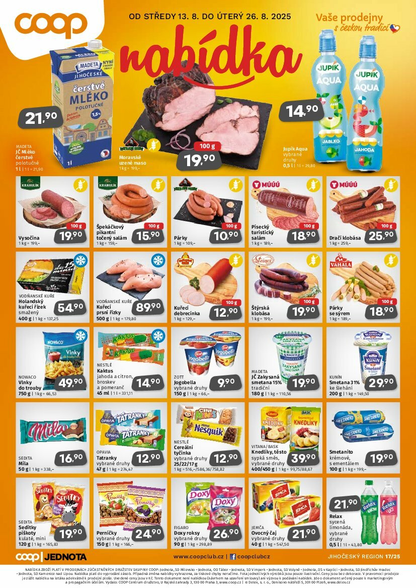 Leták Coop - Jižní Čechy od 13.08. do 26.08.