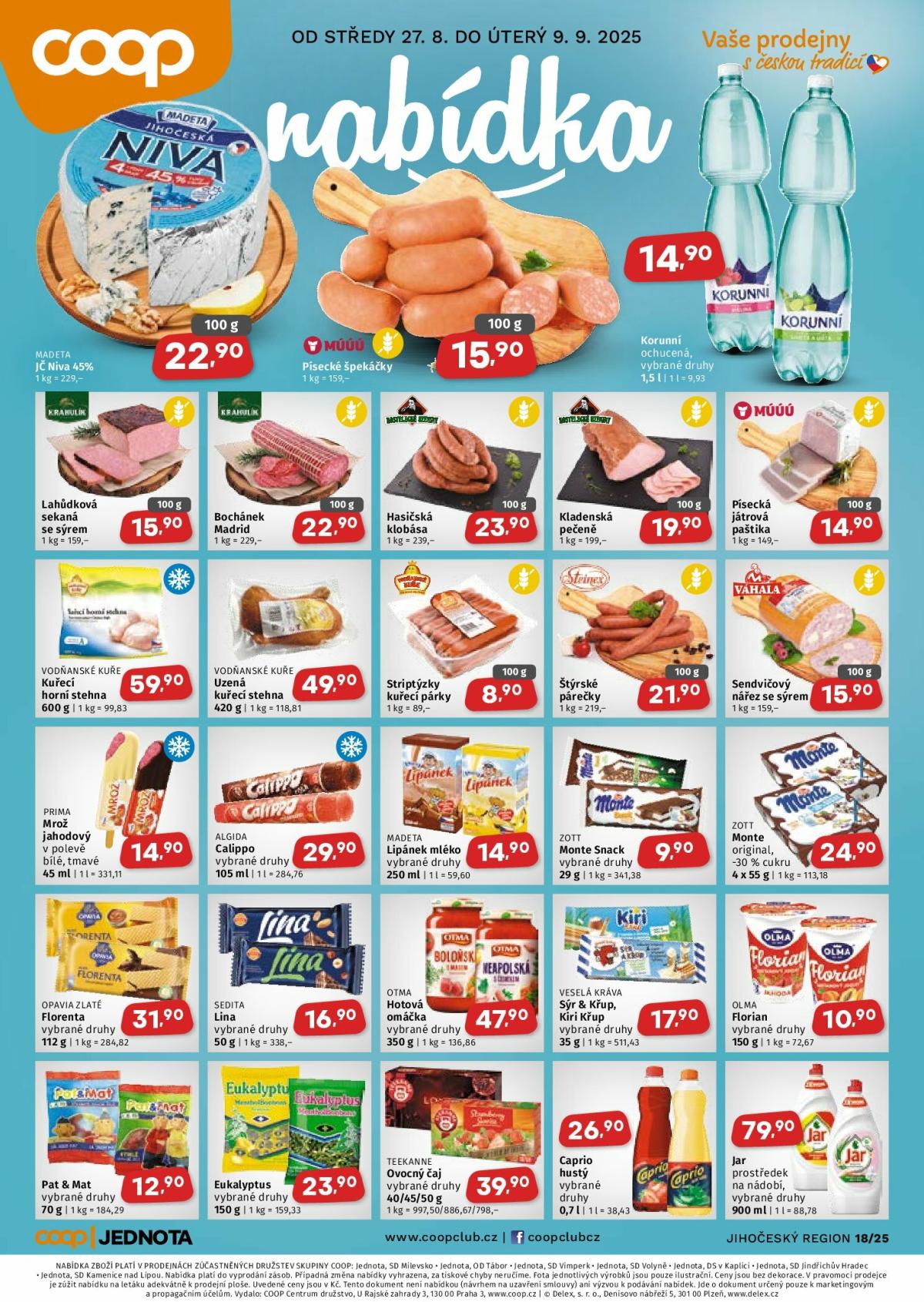 Leták Coop - Jižní Čechy od 27.08. do 09.09.