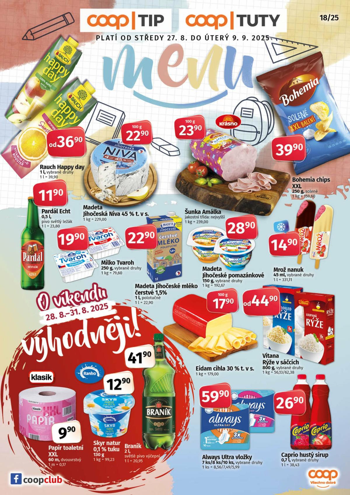 Leták Coop - Tuty-Tip Menu od 27.08. do 09.09.