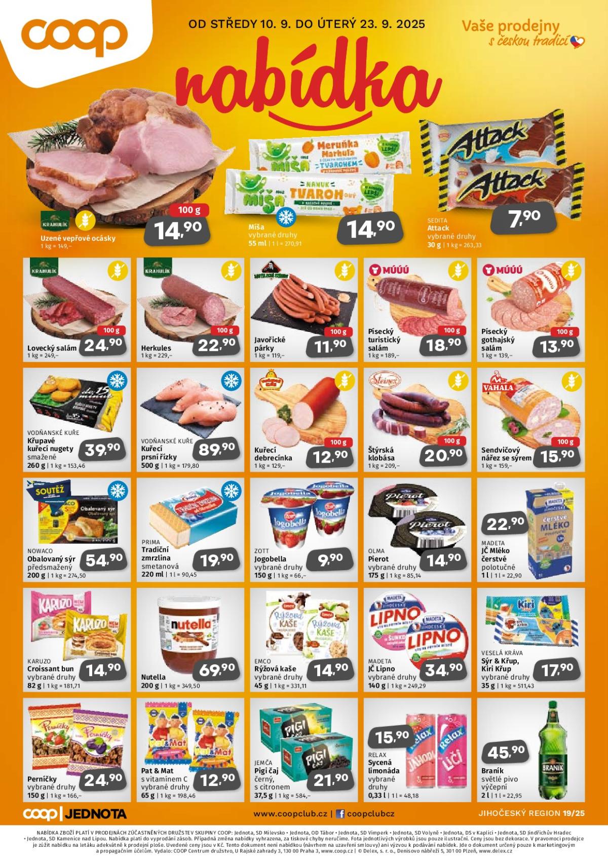 Leták Coop - Jižní Čechy od 10.09. do 23.09.
