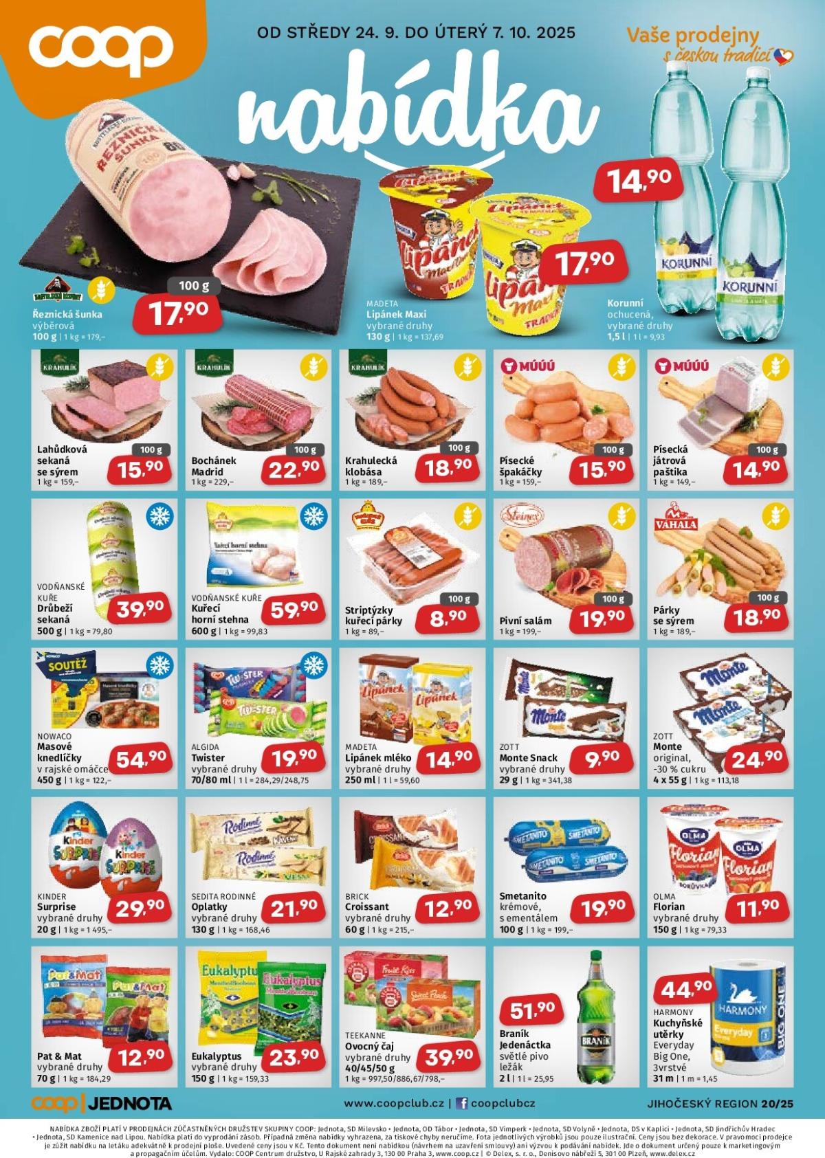 Leták Coop - Jižní Čechy od 24.09. do 07.10.