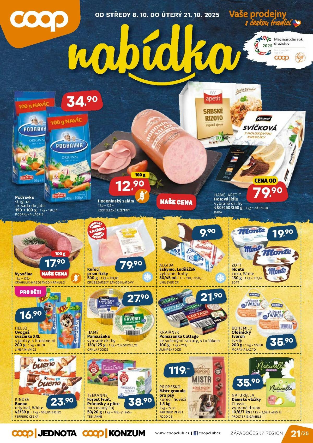 Aktuální leták Coop - Západní Čechy od 08.10. do 21.10.