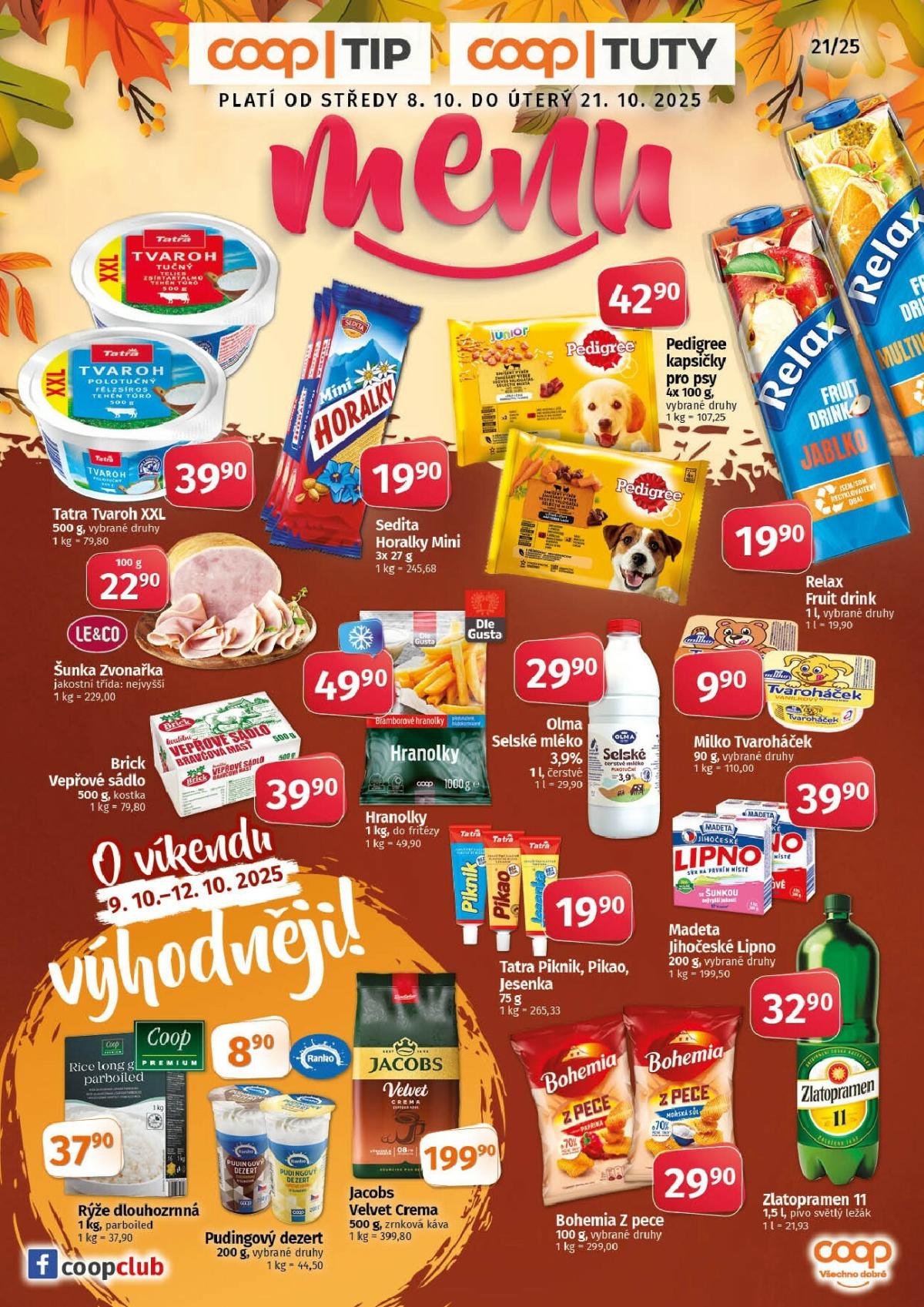 Aktuální leták Coop - Tury-Tip Menu od 08.10. do 21.10.