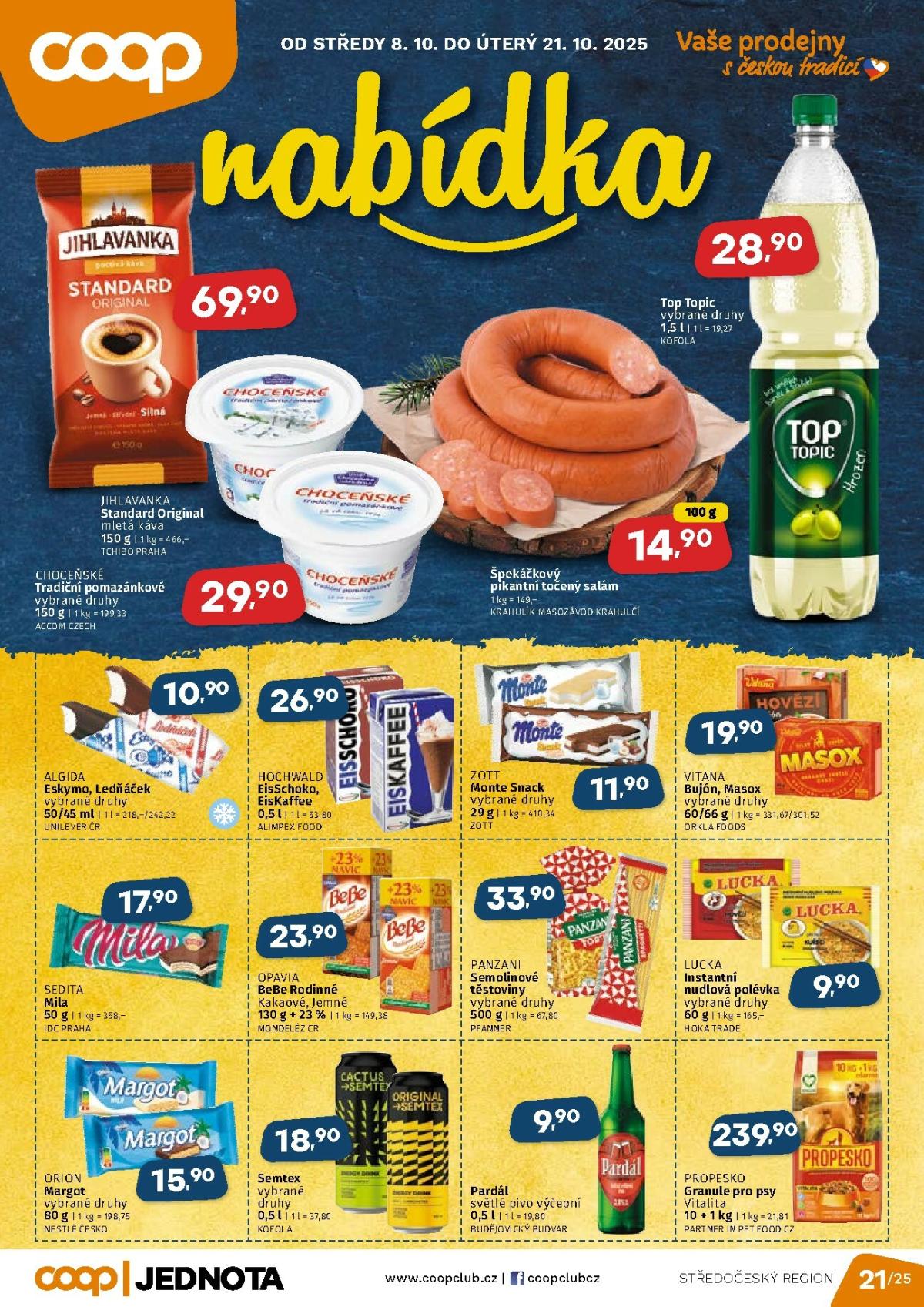 Aktuální leták Coop - Střední Čechy od 08.10. do 21.10.
