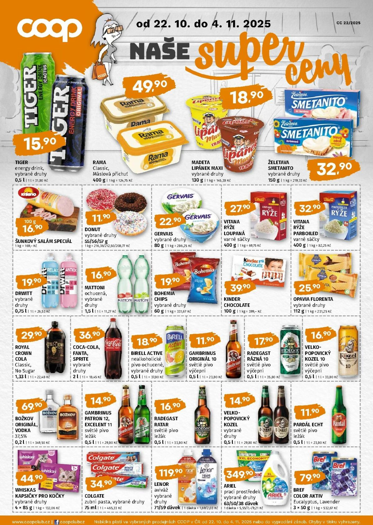 Aktuální leták Coop - Naše super ceny od 22.10. do 04.11.
