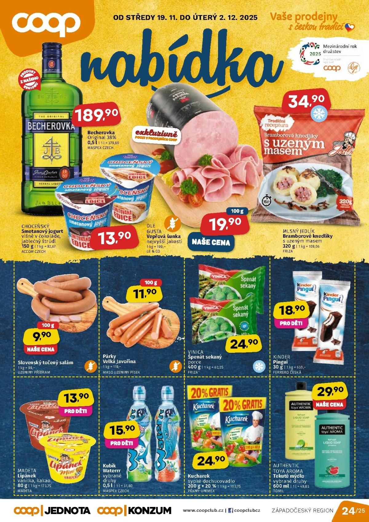 Aktuální leták Coop - Západní Čechy od 19.11. do 02.12.